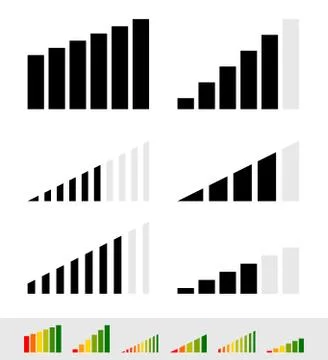 Different signal strength indicators 스톡 일러스트