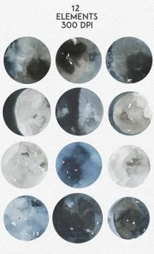 Different silhouettes of the Moon Ilustração Stock