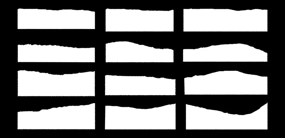 Different Simple Torn Paper Vector Elements Stock Illustration