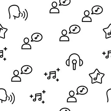 Different Singing Vector Seamless Pattern Illustrazione stock