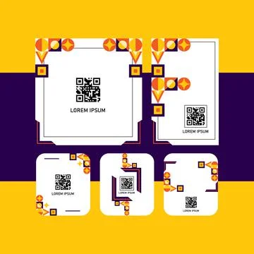 Different size abstract geometric qr code label collection design Stock-Illustration