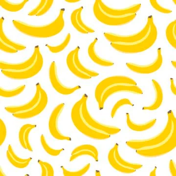 Different size banana pattern on white background Stock-Illustration