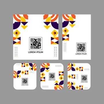 Different size creative qr code label collection design Illustrazione stock