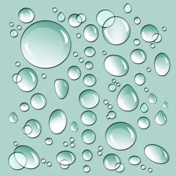 Different size droplets on colored surface Stock Illustration
