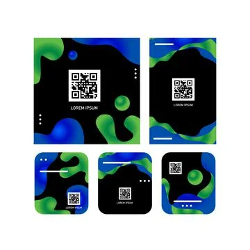 Different size modern qr code label collection design 스톡 일러스트