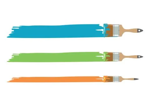 Different size paint brushes Stock Illustration