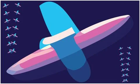 Different size of paper artwork on dark background Stock-Illustration