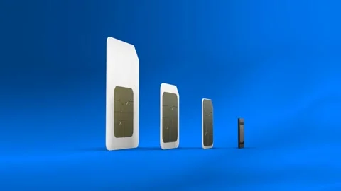 Different size of SIM cards Stock Footage 138476492