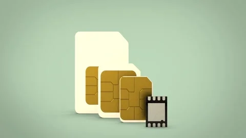 Different size of SIM cards Stock Footage 138477228