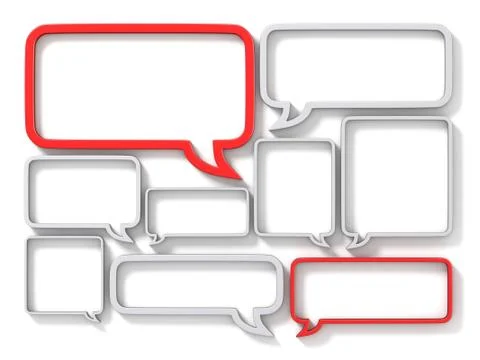 Different size speech bubbles 3D 스톡 일러스트