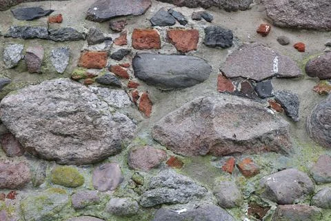 Different size stone wall background Stock Photos