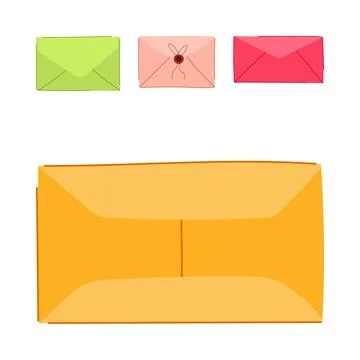 Different sized closed envelopes sending important message Stock Illustration