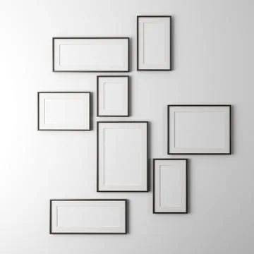 Different sized empty photo frames Stock Illustration