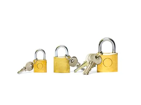 Different sized of master key Stock Photos