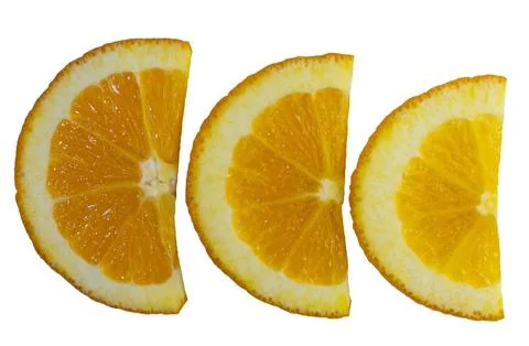 Different sized orange slices on white background.Graphic resources Stock Photos