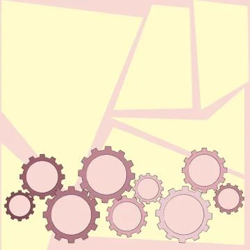 Different Sizes of Color Cog Wheel Gear Engaging, Interlocking, Tesselating Illustrazione stock