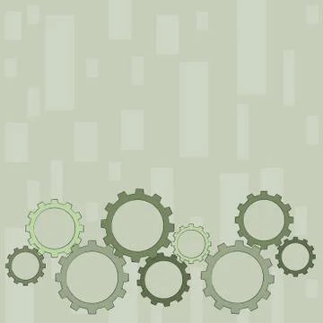 Different Sizes of Color Cog Wheel Gear Engaging, Interlocking, Tesselating Stockillustratie