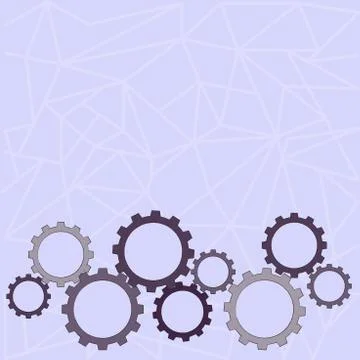 Different Sizes of Color Cog Wheel Gear Engaging, Interlocking, Tesselating Stockillustratie
