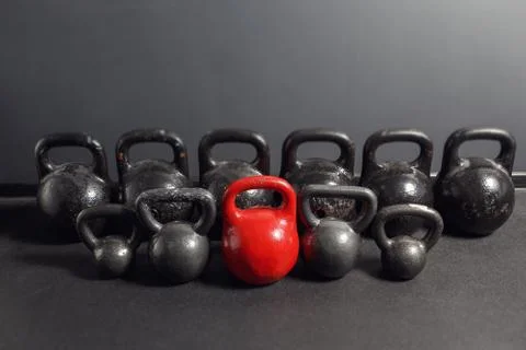 Different sizes of kettlebells Stock-Fotos