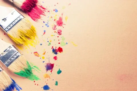 Different sizes paintbrushes 스톡 사진