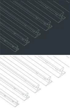 Different sizes of rails Stock Illustration