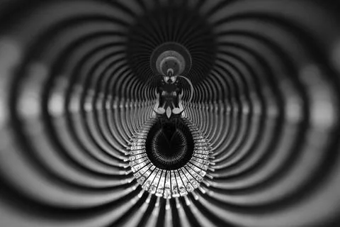 Different small metal elements of an old typewriter Stock Photos