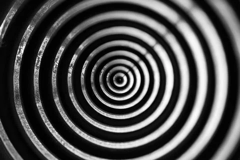 Different small metal elements of an old typewriter Stock Photos