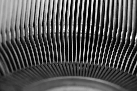 Different small metal elements of an old typewriter Stock Photos