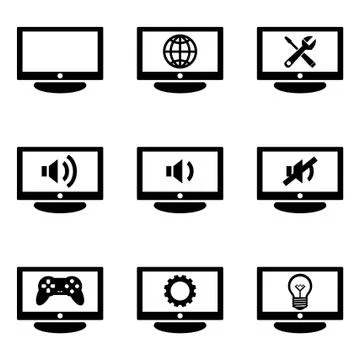 Different Smart TV Screens Stock Illustration