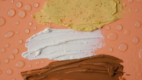 Different smears of cosmetics. Selective focus. Stock Footage 231488628