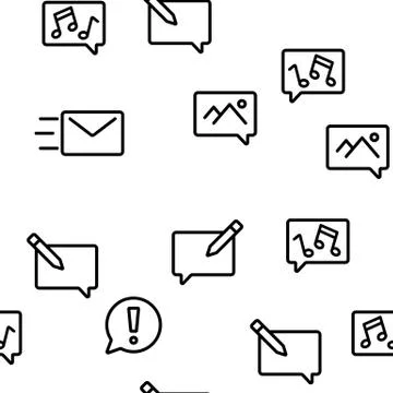 Different SMS Message Seamless Pattern Vector Stock Illustration