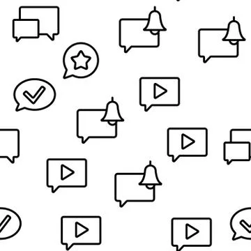 Different SMS Message Seamless Pattern Vector Stock Illustration