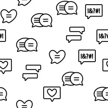 Different SMS Message Seamless Pattern Vector Illustrazione stock