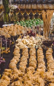 Different snacks and appetizers Stock Photos