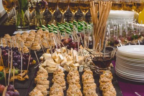 Different snacks and appetizers Stock Photos