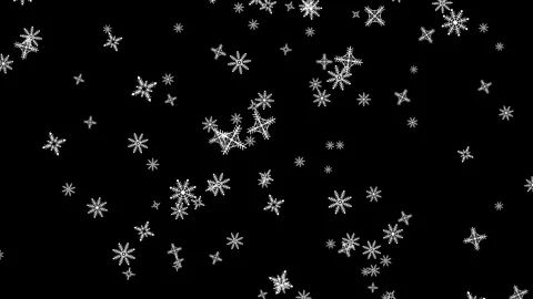 Different snow particles falling down animation on black screen Stock Footage 258238546