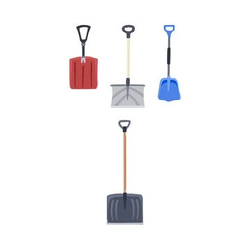 Different snow shovels for winter activities illustration Illustration