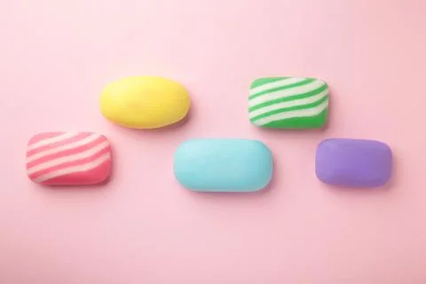 Different soaps in different soap dishes. A lot of solid soap for hygiene and Stock Photos