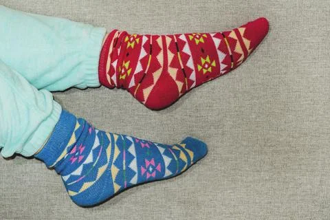 Different  socks. Colored socks Stock Photos