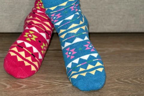 Different  socks. Colored socks Stock Photos