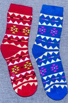 Different  socks. Colored socks Stock Photos