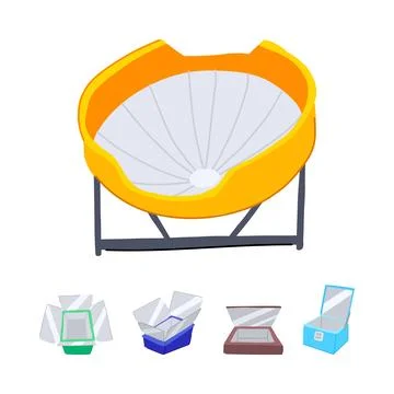 Different solar oven designs creating clean energy cooking Ilustração Stock