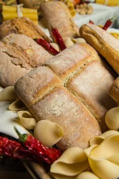 Different sorts of bread Stock Photos