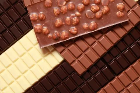 Different sorts of chocolate Stock Photos