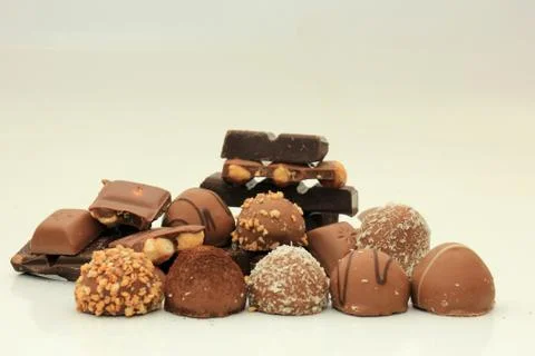 Different sorts of chocolates Foto stock