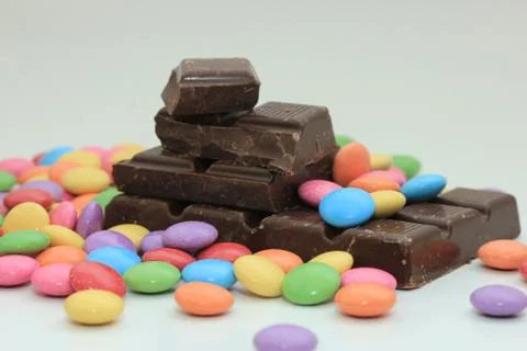 Different sorts of chocolates Stock Photos