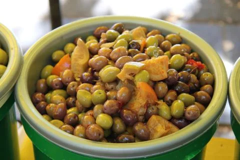 Different sorts of olives 스톡 사진