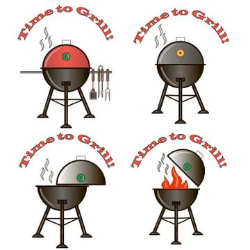 Different special tools for barbecue party. Bbq grill and tools vector illust Illustrazione stock