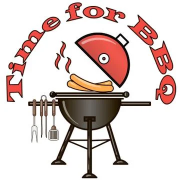Different special tools for barbecue party. Bbq grill and tools vector illust Stock Illustration
