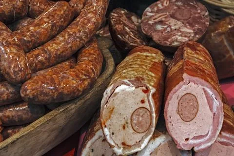 Different specialties of meat Stock Photos